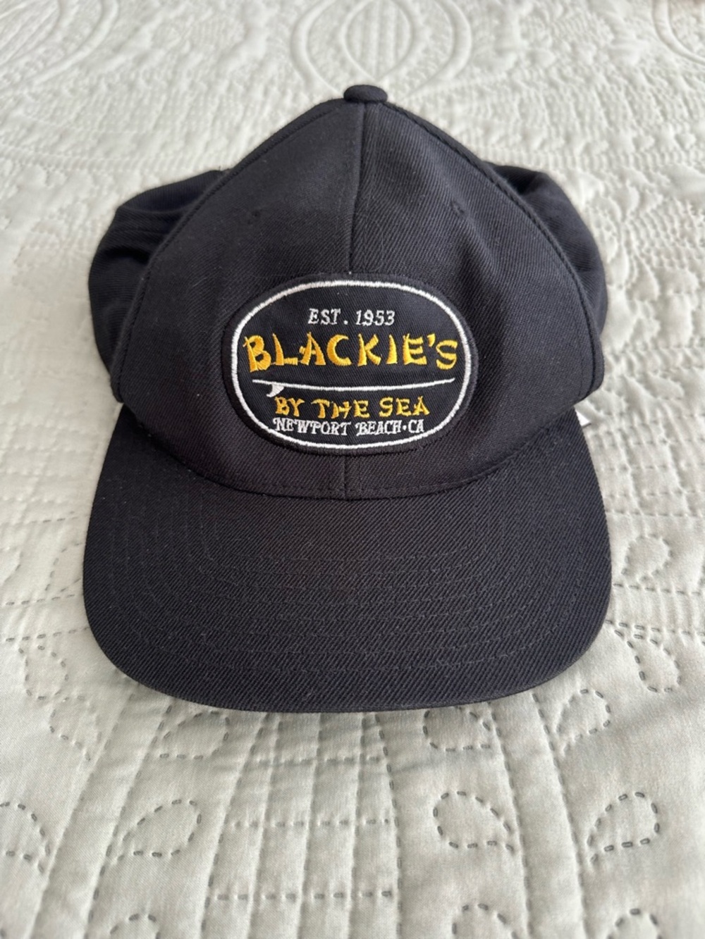 Blackie's By The Sea Newport Beach Black With Logo SnapBack Baseball Cap